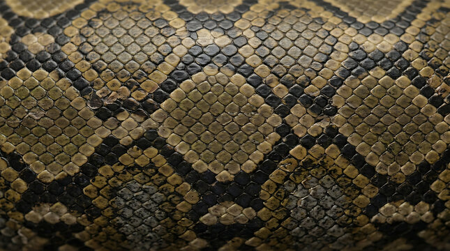 Olive Brown Black Snake Skin Texture Pattern Scale Closeup