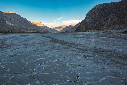Gandak river valley near the village of Martha. Nepal, Himalayan mountains