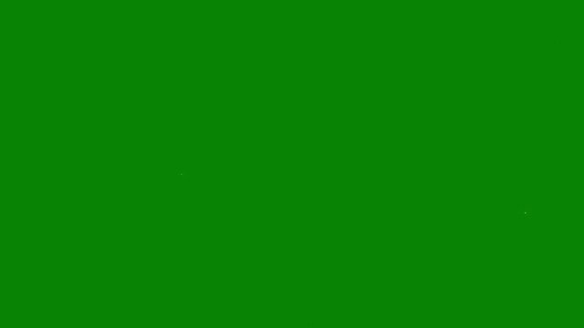 Glowing gold star sparkles burst, abstract light flare animation with twinkling particles, 2D flat sparkle effect overlay, million gold star flying and faded on the green screen background. 4k video