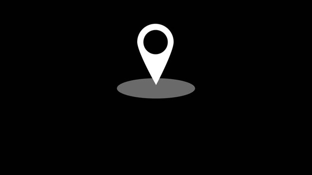 Map pointer icon set with pin symbols for navigation and location markers. Pin symbol Indicates the location of the GPS map. Location icon or map pin simple location icon animation. 4k