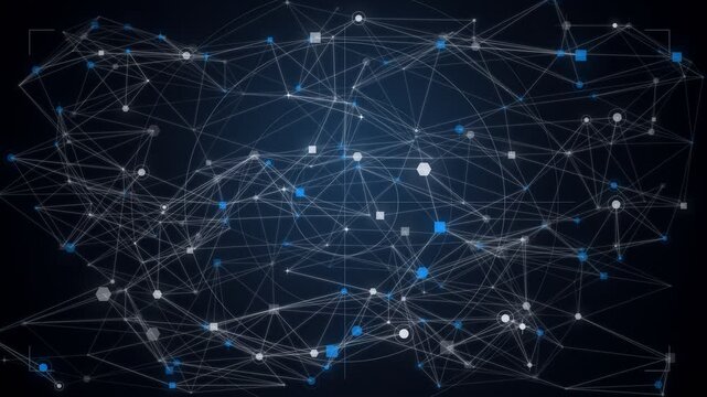 Sleek Titanium Silver and Metallic Blue Tech Wave Grid Abstract Background 4K