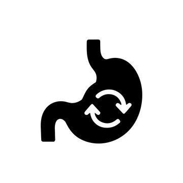 Stomach Digestion with Circular Arrows Solid Icon