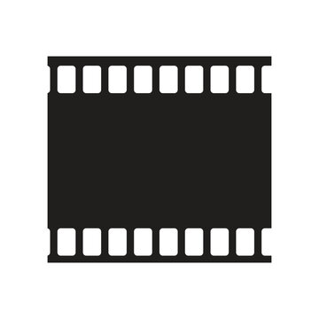 Black Cinema Film Strip Icon Silhouette for Movie Production