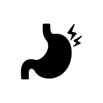 Sharp Stomach Pain and Gastric Discomfort Solid Icon