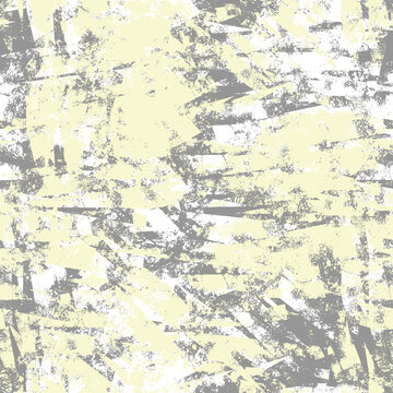 Grunge Distressed Yellow and Grey Brush Strokes Seamless Background Pattern