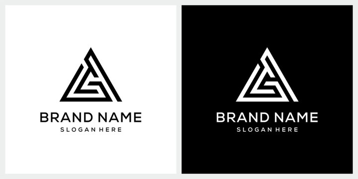 Triangle initial letter AG logo design inspiration