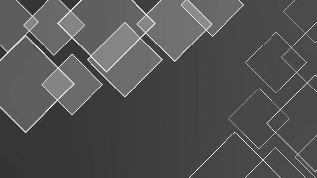Abstract background with overlapping translucent squares minimal geometric pattern diagonal composition animation