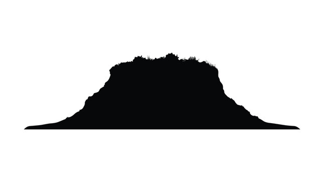 Cad tree lines Molehill silhouette vectors, dirt mound graphic illustrations, soil heap outline design, dirt pile shape icons for background illustration vactor