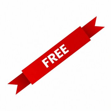 Red free sale banner with bold white text