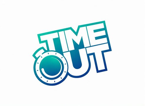 Modern time out logo with clock icon and stylish typography