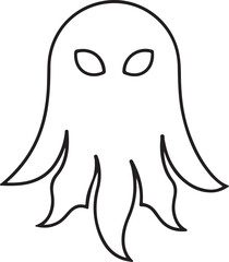 Fototapeta premium Creepy Glowing Eyes Ghost Vector Icon - Floating Phantom Silhouette for Halloween Decoration