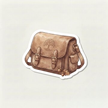 Vintage Tree of Life Satchel Messenger Bag Sticker
