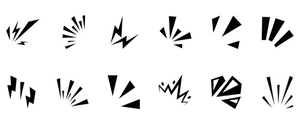 Comic Book Expression Speed Lines and Flash Explosion Vector Icon Set © Artistianminds