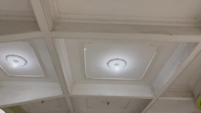 Low Angle View of Elegant False Ceiling Architectural Interior