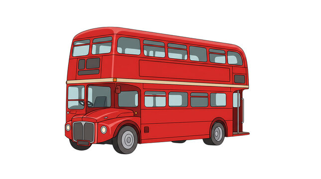 Red double decker bus iconic symbol of London for city transportation.