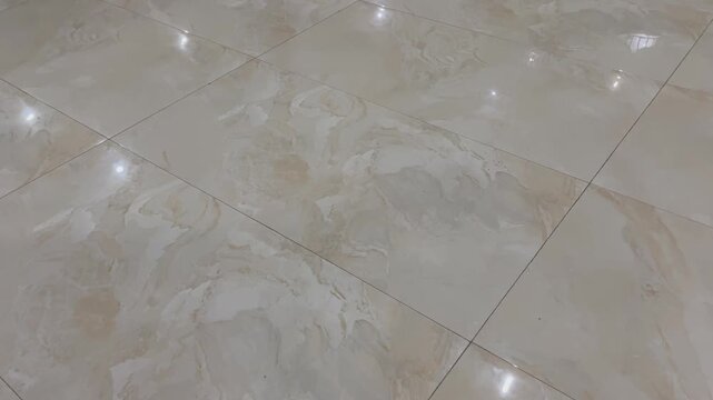Wet Glossy Granite Floor Texture inside Commercial Building