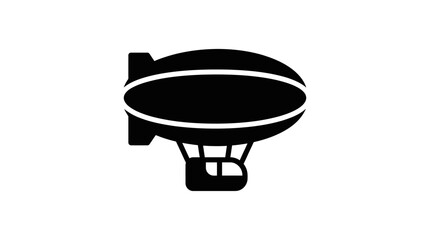 Minimal Blimp Airship Vector Icon © Turi