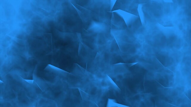 Animated royal blue color flickering low poly glowing abstract smokey textured modern background