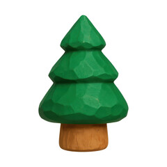 Obraz premium PNG Cartoon green pine tree illustration.