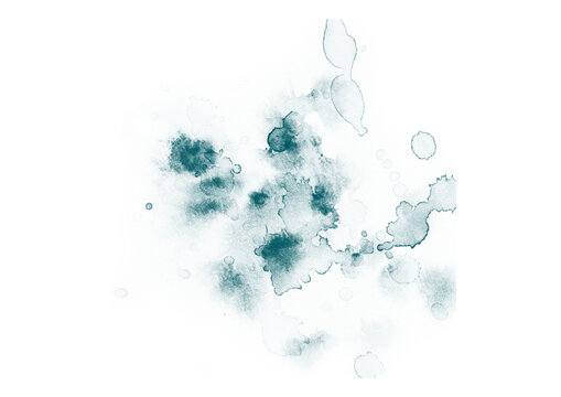 Abstract blue watercolor paint splash on paper texture
