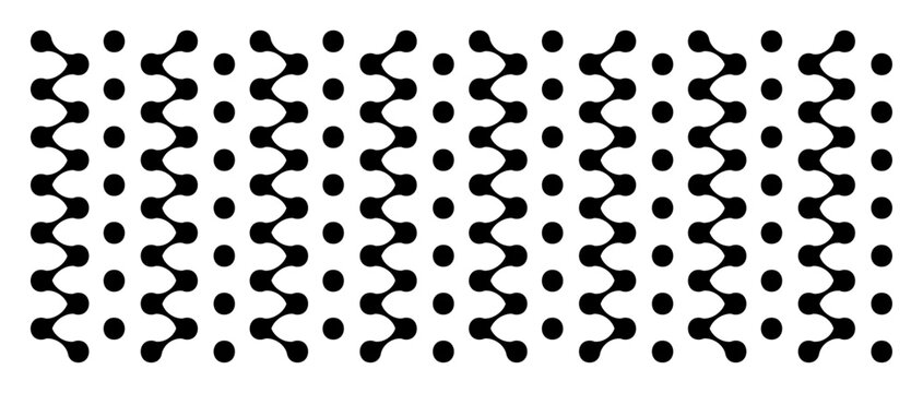 Connect metaball blob seamless pattern organic dots halftone texture wave network flow geometric minimal decorative background, vector illustration