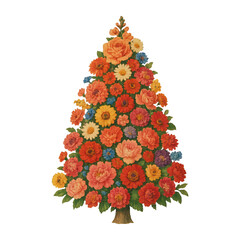 Obraz premium PNG Vibrant floral tree illustration