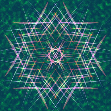 Abstract geometric fractal light pattern
