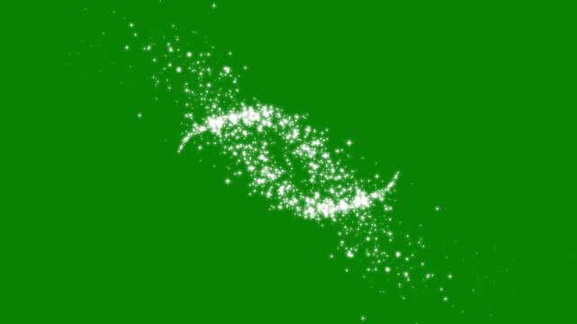 shimmering doodle sparkle trail on a smooth green screen animation background. glowing starlight dust line.glowing glitter star trail animation with twinkling magic dust,4k glitter