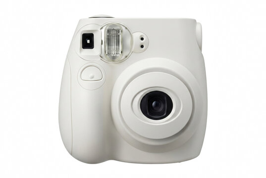 White Instant Film Camera Front View