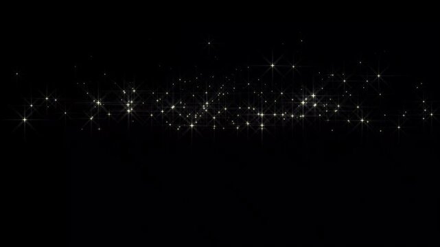 glowing starlight sparkle path, particle magic tail sparkling glitter star dust trail loop animation star sparkle, doodle cartoon twinkling stars with glitter burst effect on black screen.4k