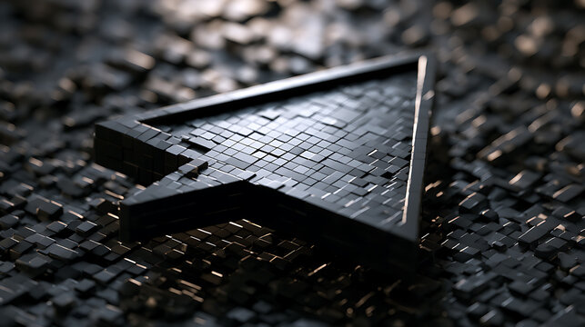 Pixelated arrow cursor icon a 3d rendered digital illustration