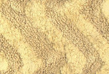 Cream Tufted Carpet Texture with Alternating Loop Pile and Shaggy Raised Stripes © Vitalo4ok