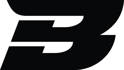 Bold black letter b logo design with a modern racing style font on a white background © mahrab04