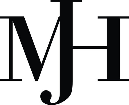 Elegant monogram logo featuring the letters MJH combined in a classic serif font style