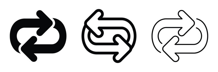Transfer arrows icon silhouette vector outline and line art © MD