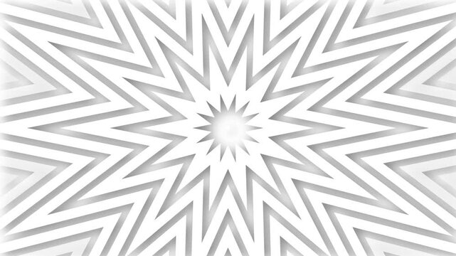 Symmetrical starburst pattern with layered zigzag rays creating effect animation