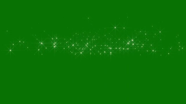 glowing starlight sparkle path, particle magic tail sparkling glitter star dust trail loop animation star sparkle, doodle cartoon twinkling stars with glitter burst effect on green screen.4k