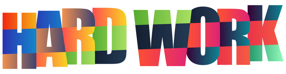 Colorful typography design with hard work message in bold letters © Mahadi