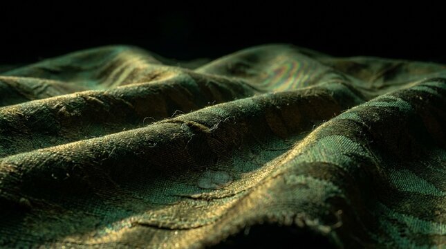 Surreal Fabric Landscape of Mulberry Silk and Raw Tussah Weave