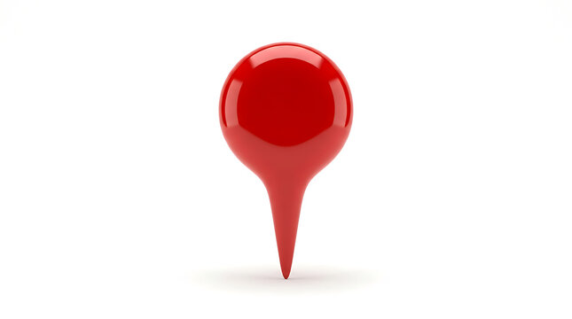 Red pin point location map marker icon pointer isolated on white background for navigation travel gps tracking.