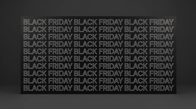 Black friday bold typography pattern on black textured surface background
