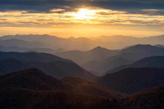 scenic autumn view, blue ridge mountains
