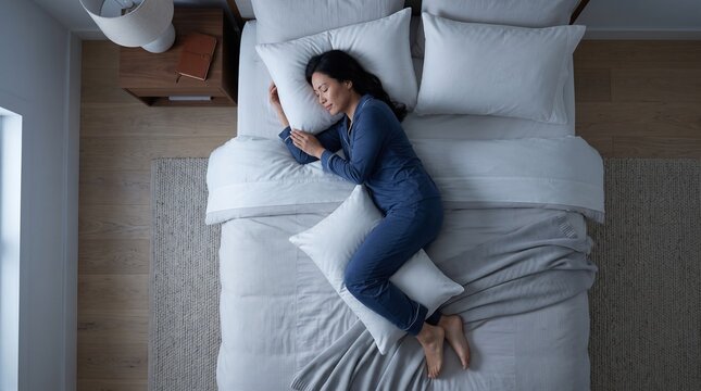 Overhead View of Airway-Friendly Sleep Position