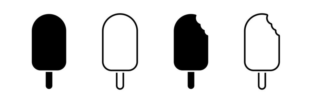 Set of Ice Cream Popsicles Icons Isolated on Transparent Background. Fresh Summer Fruit Ice Pops and Sweet Cold Dessert Collection. Vector Illustration
