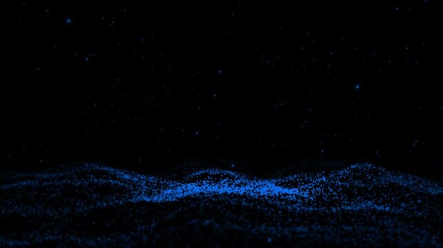 Animated white color wavy pixelated particles square box design loop able dark technology background