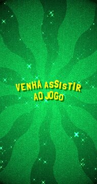 Venha Assistir ao Jogo text - Brazil Colors glitter background