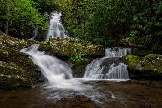 summer foliage, scenic waterfall, great smoky mountains