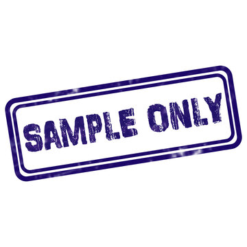 Blue sample only rubber stamp text label with a rectangular border frame for document or file identification