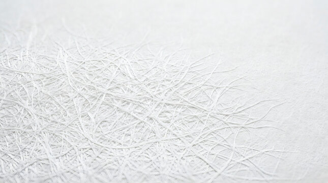 Minimalist white tyvek paper background texture with abstract synthetic fiber pattern, clean blank nonwoven material sheet close up, elegant light gray luxury design mockup with copy space
