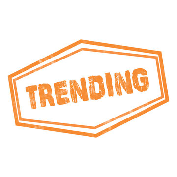 Orange trending sign with a simple geometric border for social media posts and digital marketing content